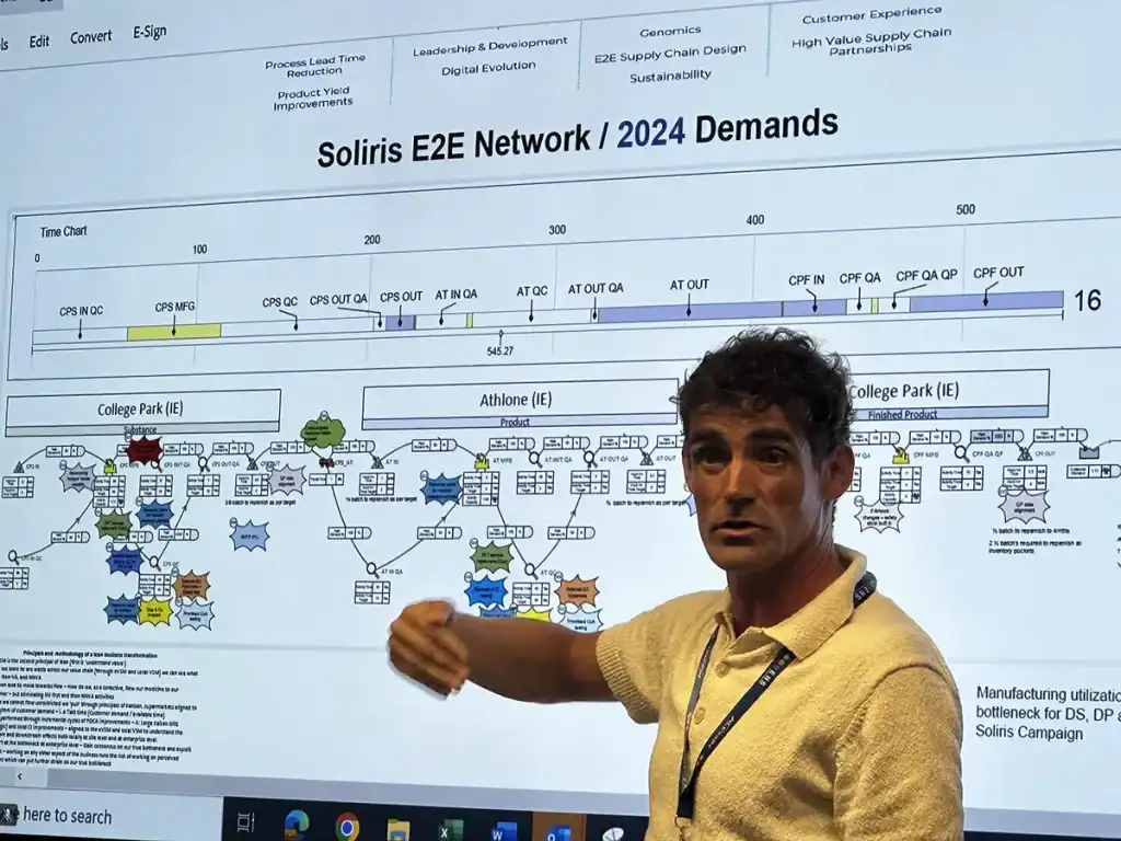 Detailed process flow diagram for Soliris E2E network demands.