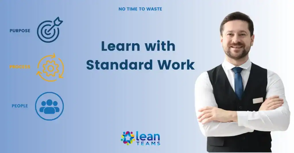 Business professional presenting on lean team principles for efficiency.